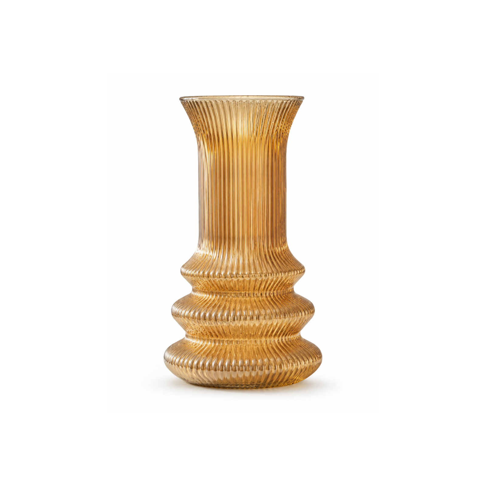ELORA LUSTER glass vase styled on a marble table in a warm, neutral interior.