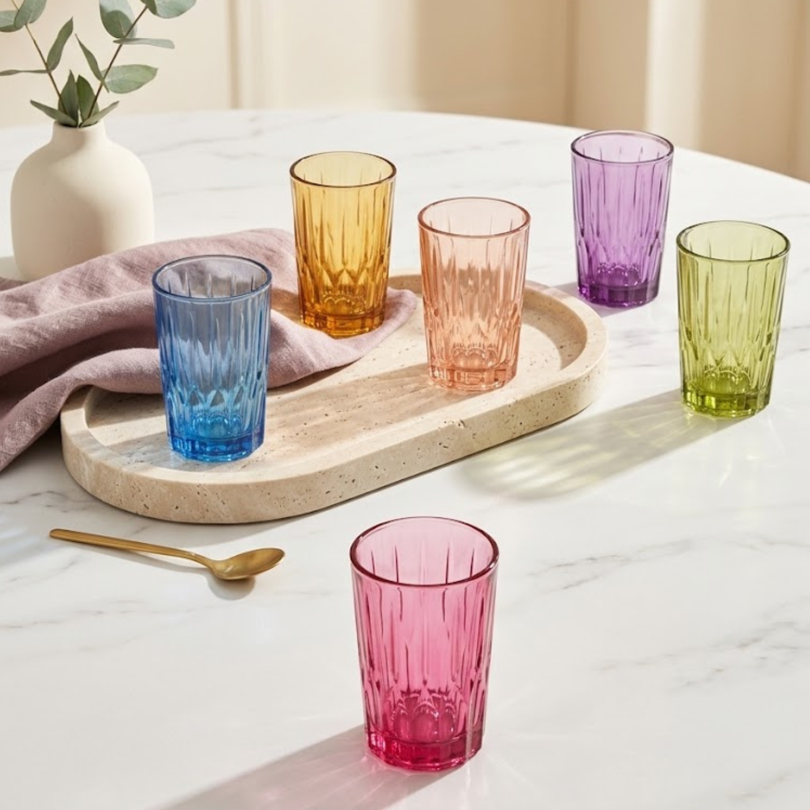 Girona Color 120 ml shot glass set of 6 by Rayan Glass