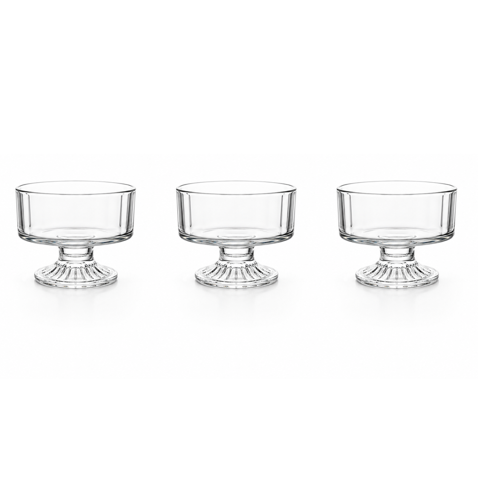 Juliet Lines glass ice cream bowl set of 3 by Rayan Glass