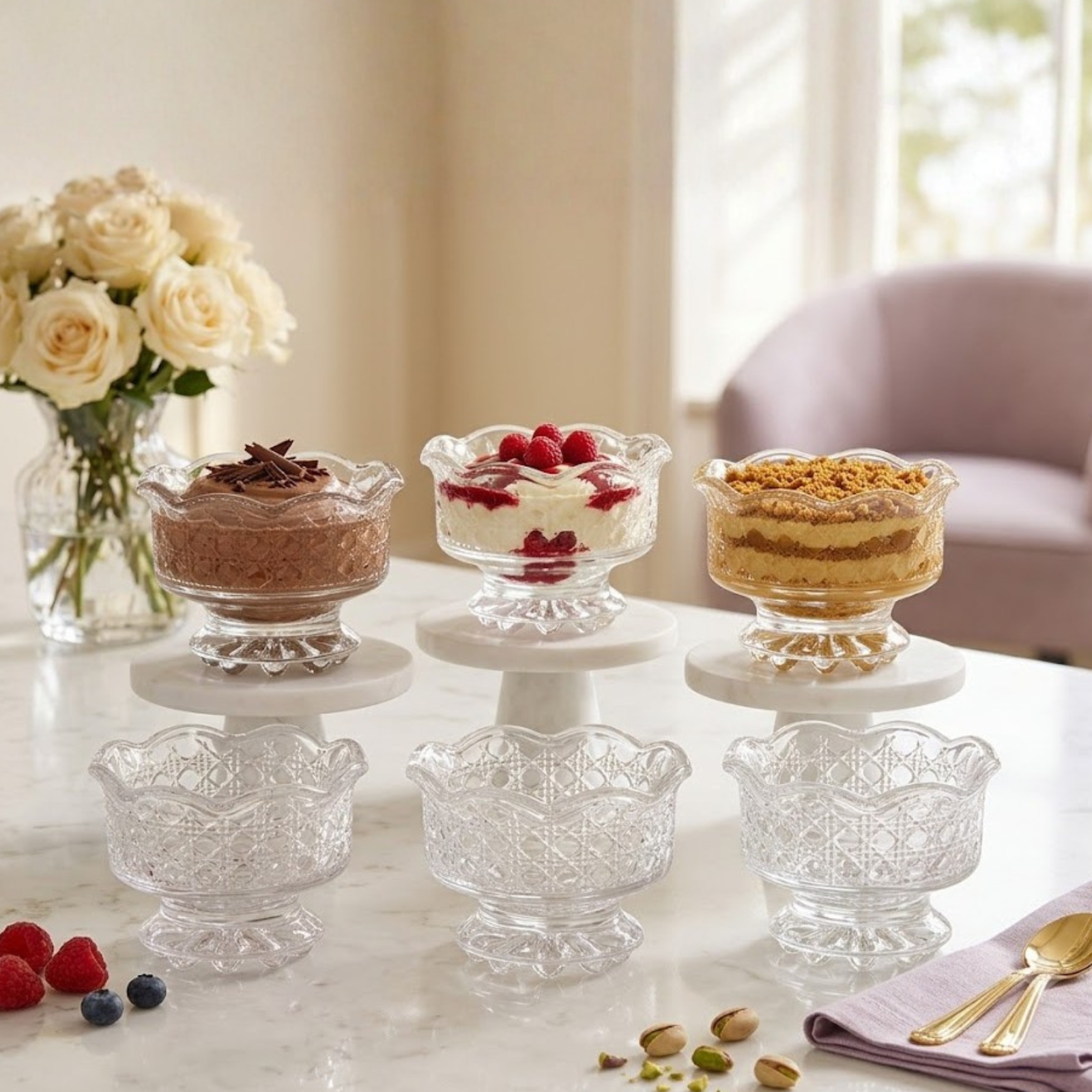 Rio glass ice cream bowl set of 6 by Rayan Glass
