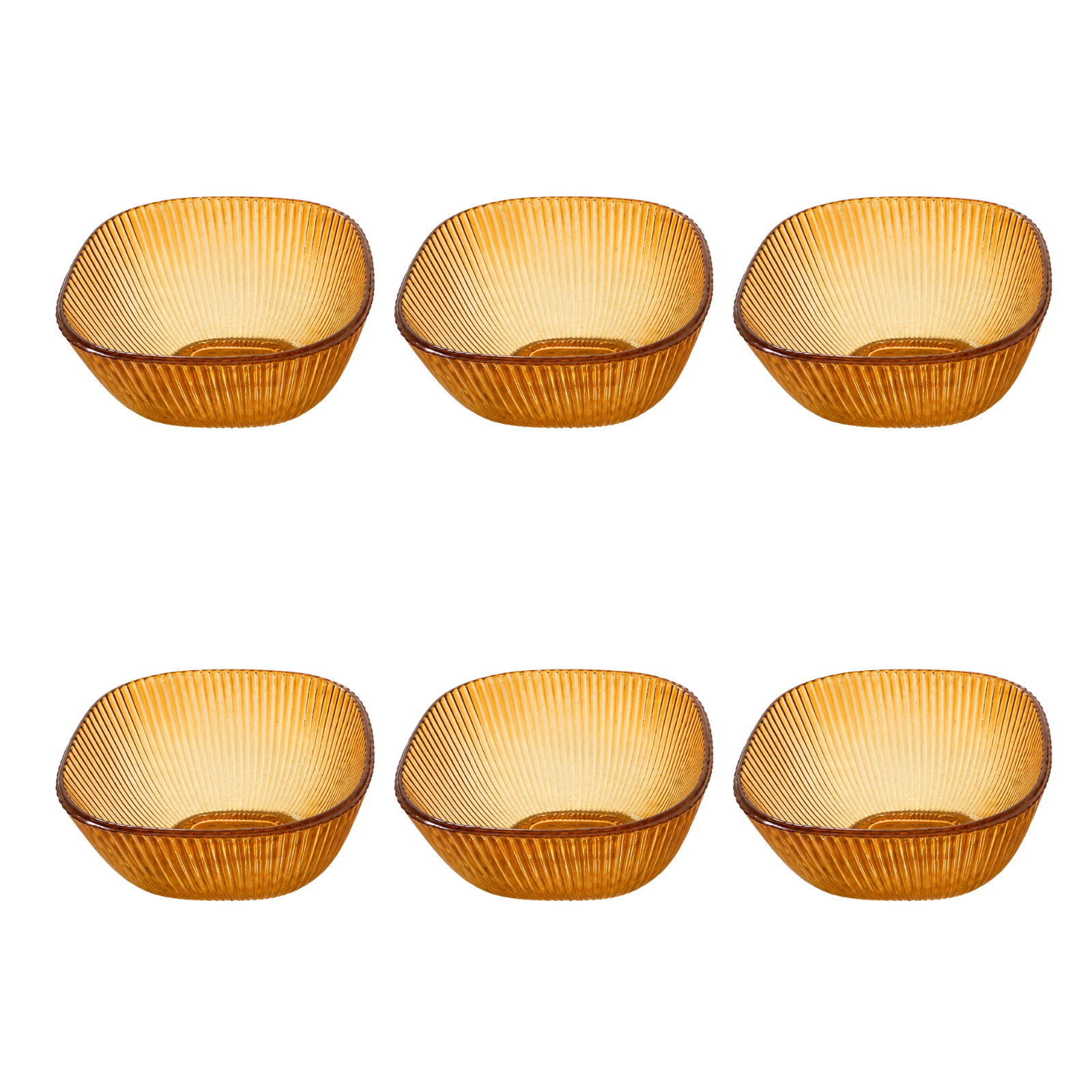 VENICE LUSTER Glass Dessert Bowls, Set of 6 | Rayan Glass
